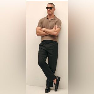 EUC- Brooks Brothers Traditional Fit Wool Flannel Dress Pants Madison 1818-black